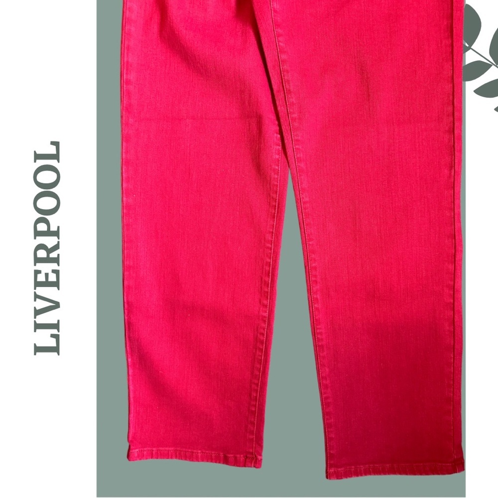 Liverpool Women's Kennedy Straight Cropped Garnet Jeans Size 14 - Picture 7 of 8